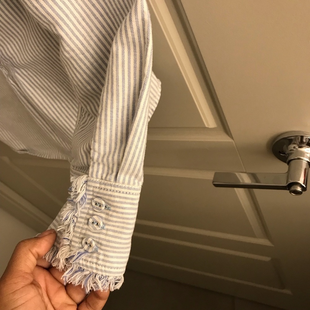 Women's Striped Button Down Shirt - Picture 8 of 8